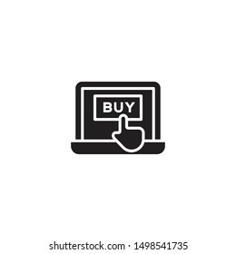 Buy now button, click, website element. Finger push on pay button icon. concept of online shopping and retail e-commerce for web trade business. 