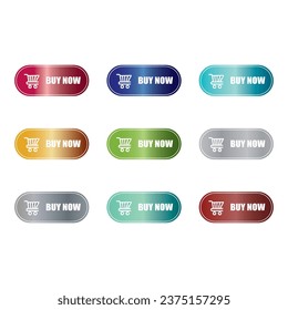 Buy now button, click, website icon set vector flat illustration on white background..eps