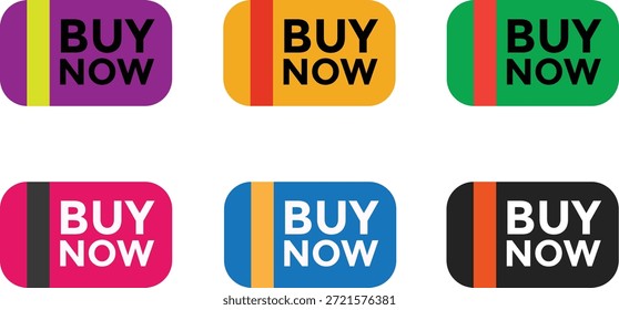 Comprar ahora colección de Botón: Botones de Vector de comercio electrónico minimalistas y vibrantes