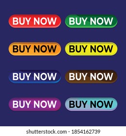 Buy now button extends with circular ends of various colors. Great vectors for icons, social media, web, sales applications, sales promotions, product marketing, online shops etc.