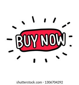 Buy Now Button. Buy Now icon doodle style.
