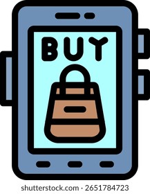 Jetzt kaufen Button Line Gefülltes Icon Design