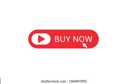 Buy now button. Red Buy now button with shopping cart icon template, Web design elements