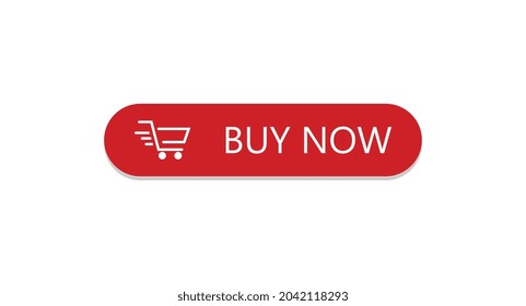 Jetzt kaufen Taste. Red Buy now Schaltfläche mit Shopping-Warenkorb-Symbol-Vorlage, Web-Design-Elemente