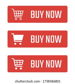 buy now button set, shopping trolley signs