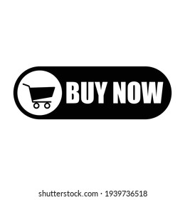 Buy Now Button. Buy Now Button With Shopping Cart Icon Template, Web Design. Flat Vector Icon