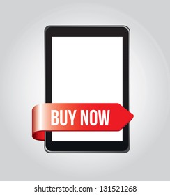 Buy now in the cellphone over gray background vector illustration