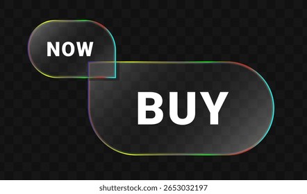 Buy now click button icon in glass style