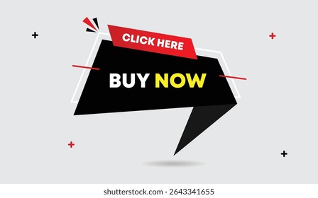 Buy now click here editable web banner vector art illustration template design with black red gradient shapes white gray background abstract perfect for marketing promotions and online advertising cam