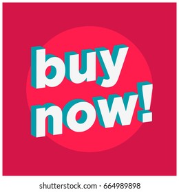 Buy Now in Flat Colours with 3D Style Shadow