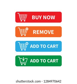 Buy now icon, Add to cart icon, Remove icon. Shopping Cart icon. vector illustration.