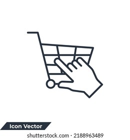 buy now icon logo vector illustration. Click and shopping cart symbol template for graphic and web design collection