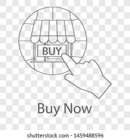Buy now icon on transparency background. Flat style vector illustration.