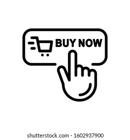 Buy Now Illustration Icon. vector outline symbol.