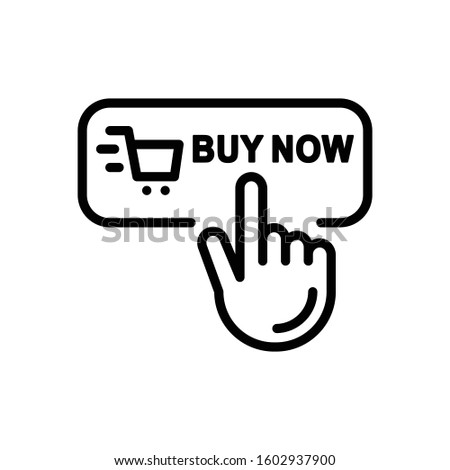 Buy Now Illustration Icon. vector outline symbol.