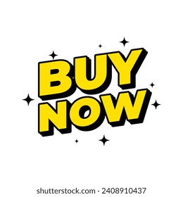 Buy now items text icon label design vector