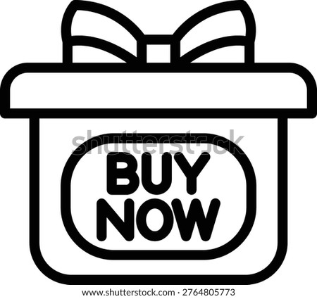 Buy Now Line Icon and Vector