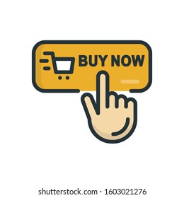 Buy Now Outline Filled Illustration. vector Style symbol Icon.