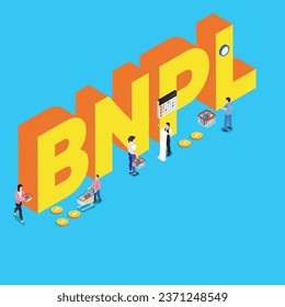 Buy now pay later BNPL online shopping 3d vector illustration concept for banner, website, illustration, landing page, flyer, etc