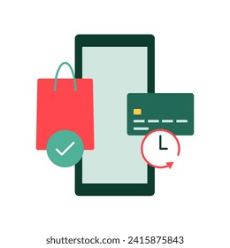 Buy now pay later isolated icon, payments and shopping concept