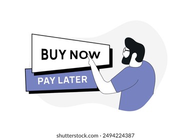 Buy Now Pay Later marketing strategy. BNPL installment payment options allowing consumers to purchase items immediately and pay for them over time. E-commerce consumer credit vector illustration