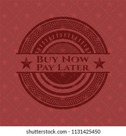 Buy Now Pay Later red emblem. Vintage.