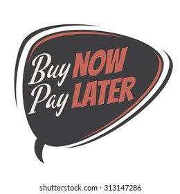 buy now pay later retro speech bubble 