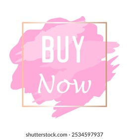 Buy Now pink collage sticker or label isolated on white background. Stock vector.