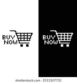 buy now red button 8 bit icon online shop Pixel art 8-bit for game