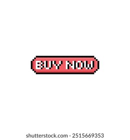 buy now red button 8 bit icon online shop Pixel art 8-bit for game