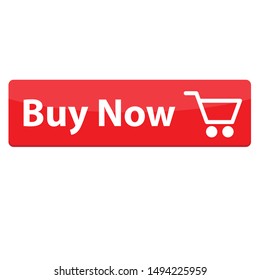 buy now red button. website element. online shop icon, shopping cart icon