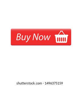 buy now red button. website element. online shop icon, shopping cart icon