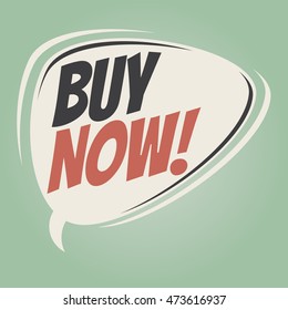 buy now retro speech balloon