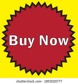 Buy Now sales badge on yellow background