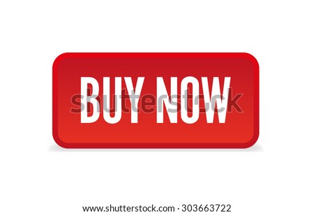 Buy now three-dimensional square button isolated on white background