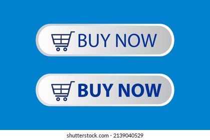 Buy now trolley button with gradient and blue background for web design