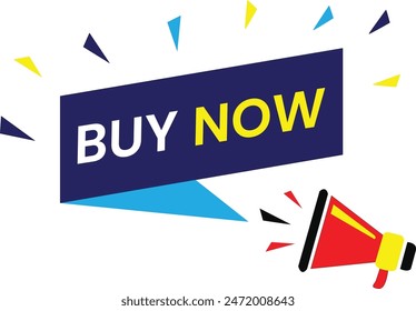 
"Buy Now" vector art design featuring bold, vibrant text and eye-catching graphics. Perfect for e-commerce, digital ads, and promotions, ensuring your call to action stands out and drives conversions