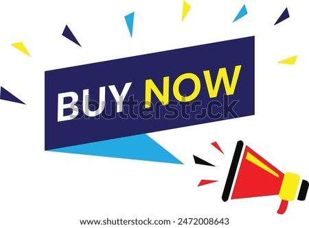 
"Buy Now" vector art design featuring bold, vibrant text and eye-catching graphics. Perfect for e-commerce, digital ads, and promotions, ensuring your call to action stands out and drives conversions