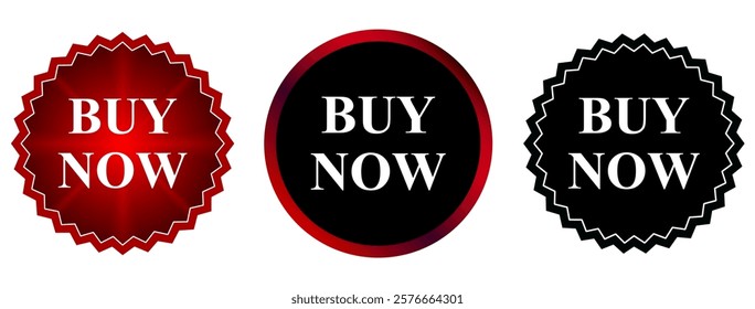 buy now vector button set.