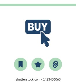 Buy now vector icon. Online buying symbol. Classic flat style. Quality design element.