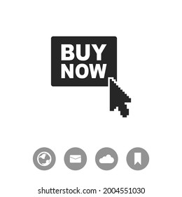 Buy now vector icon. Online buying symbol. Classic flat style. Quality design element.