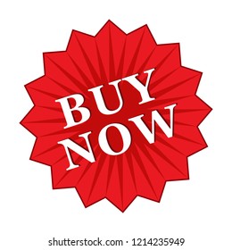 Buy now. Vector icon. White background.