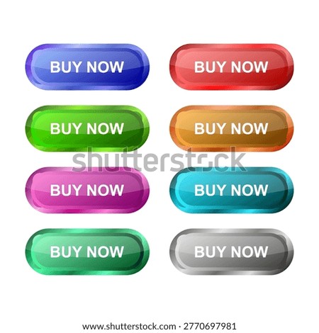 Buy now web buttons illustrated on a white background