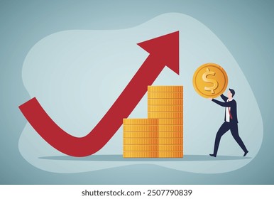 Buy on the dip, purchase stock when price drop, trader signal to invest, make profit from market collapse, investment concept, smart businessman buy stock or investment.