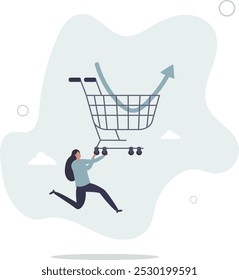 Comprar no mergulho, comprar ações quando o preço cair, sinal de comerciante para investir, fazer lucro do mercado colapso design concept.flat com as pessoas.