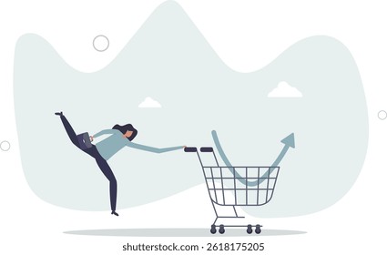 Buy on the dip, purchase stock when price drop, trader signal to invest, make profit from market collapse concept. character life .