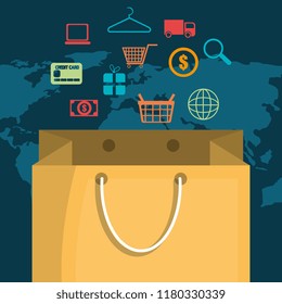 buy on line with shopping bag