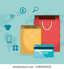 buy on line with shopping bag