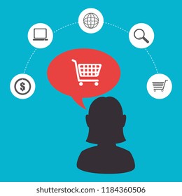 buy on line with woman silhouette
