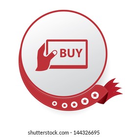 Buy on tablet computer symbol,vector